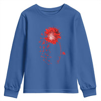 Sunflower Stroke Awareness Red Ribbon Youth Sweatshirt
