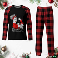 Stroke Survivor Unbreakable Plaid Pajama Set Stroke Awareness Gift