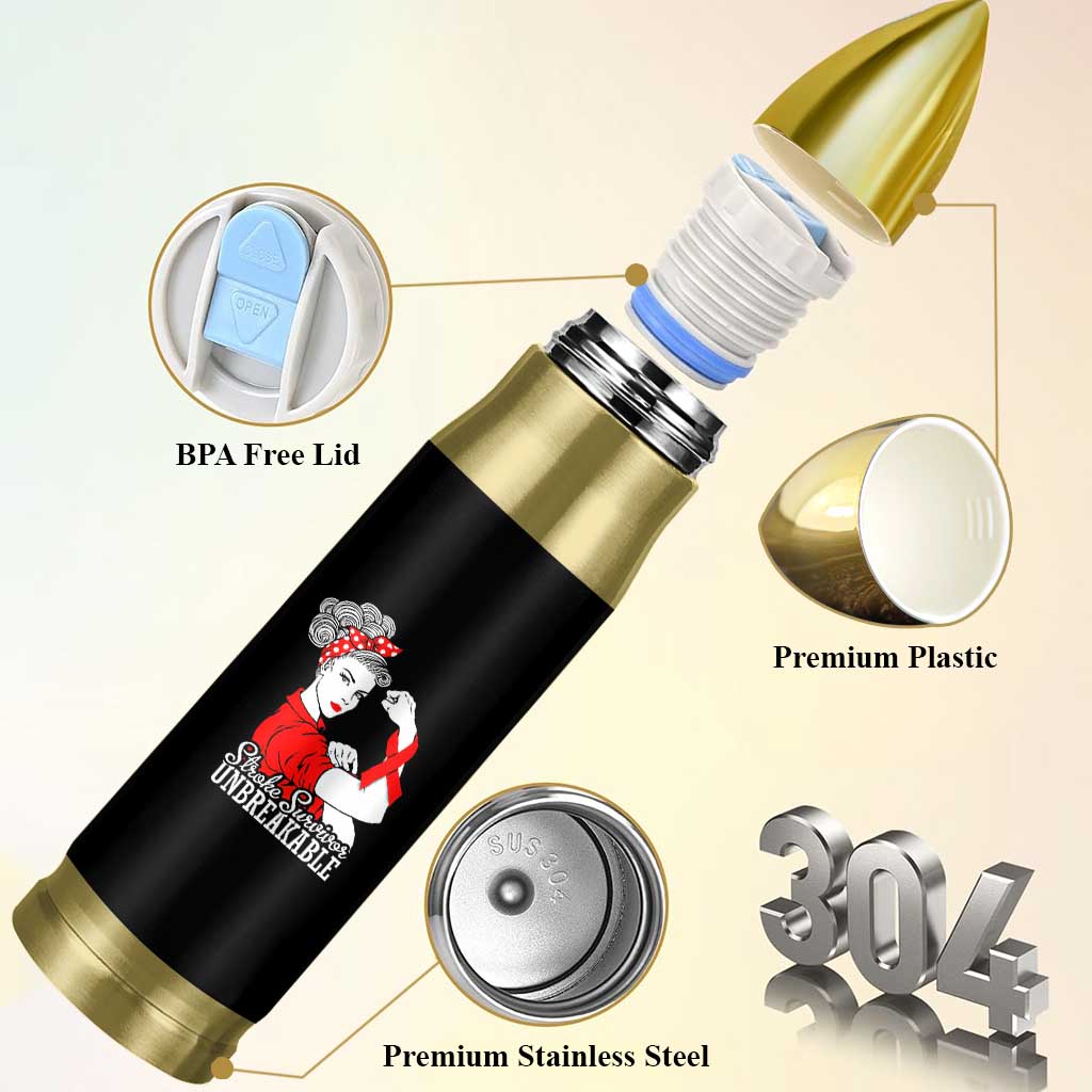 Stroke Survivor Unbreakable Bullet Tumbler Stroke Awareness Gift