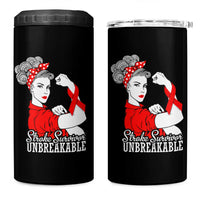 Stroke Survivor Unbreakable 4 in 1 Can Cooler Tumbler Stroke Awareness Gift