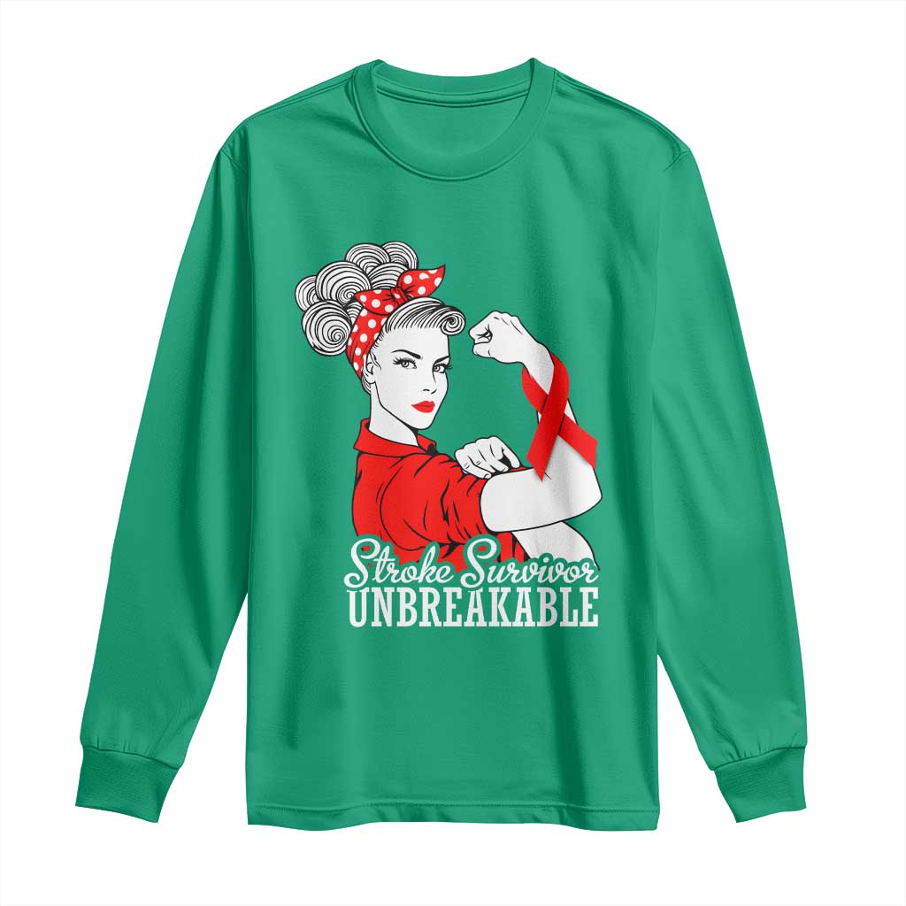 Stroke Survivor Unbreakable Long Sleeve Shirt Stroke Awareness Gift
