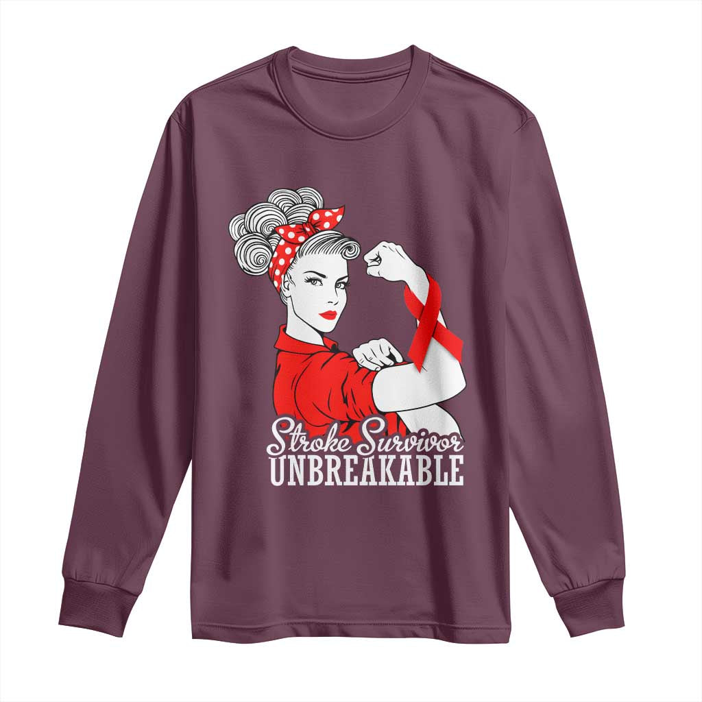 Stroke Survivor Unbreakable Long Sleeve Shirt Stroke Awareness Gift