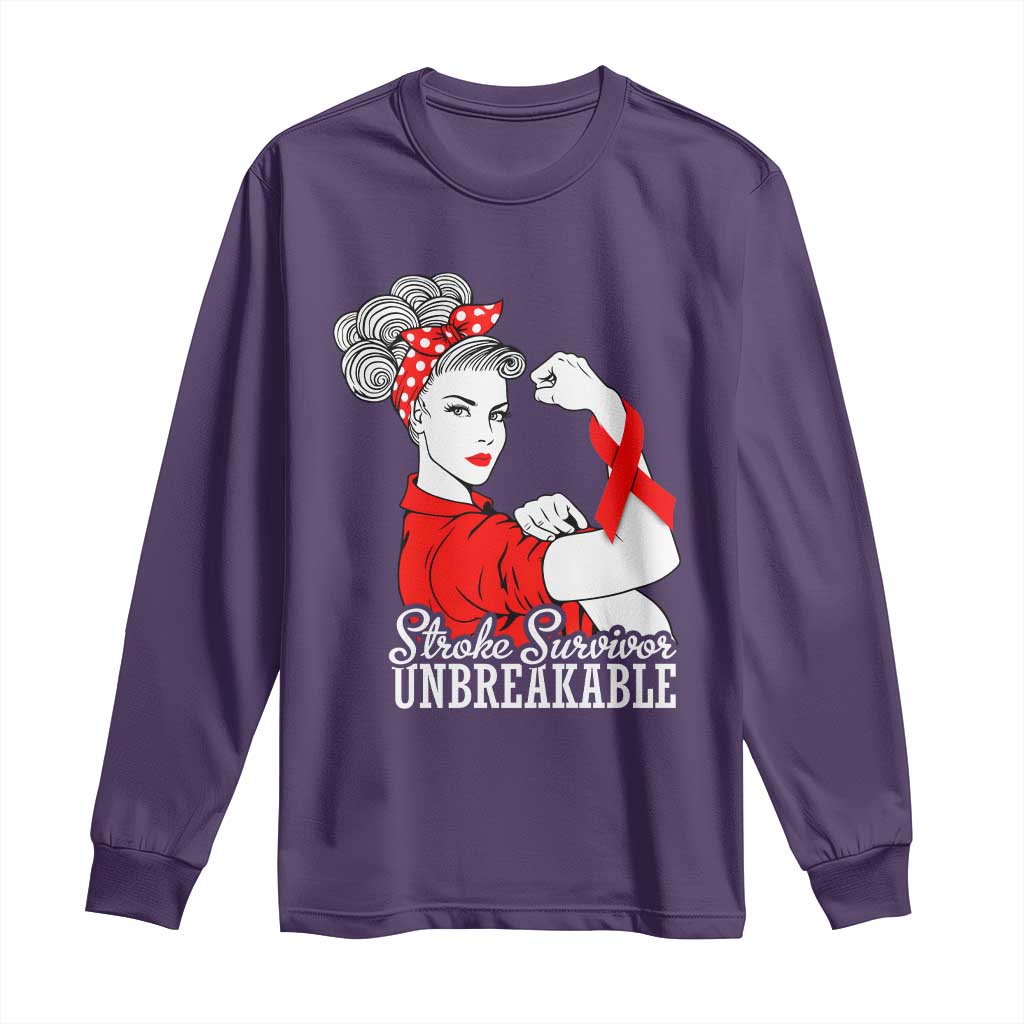 Stroke Survivor Unbreakable Long Sleeve Shirt Stroke Awareness Gift