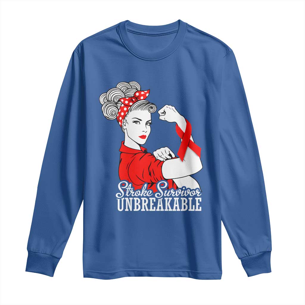 Stroke Survivor Unbreakable Long Sleeve Shirt Stroke Awareness Gift