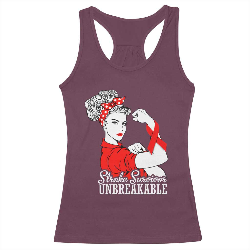 Stroke Survivor Unbreakable Racerback Tank Top Stroke Awareness Gift