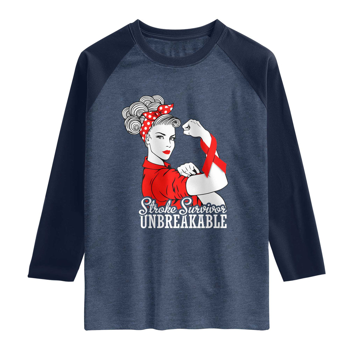Stroke Survivor Unbreakable Raglan Shirt Stroke Awareness Gift