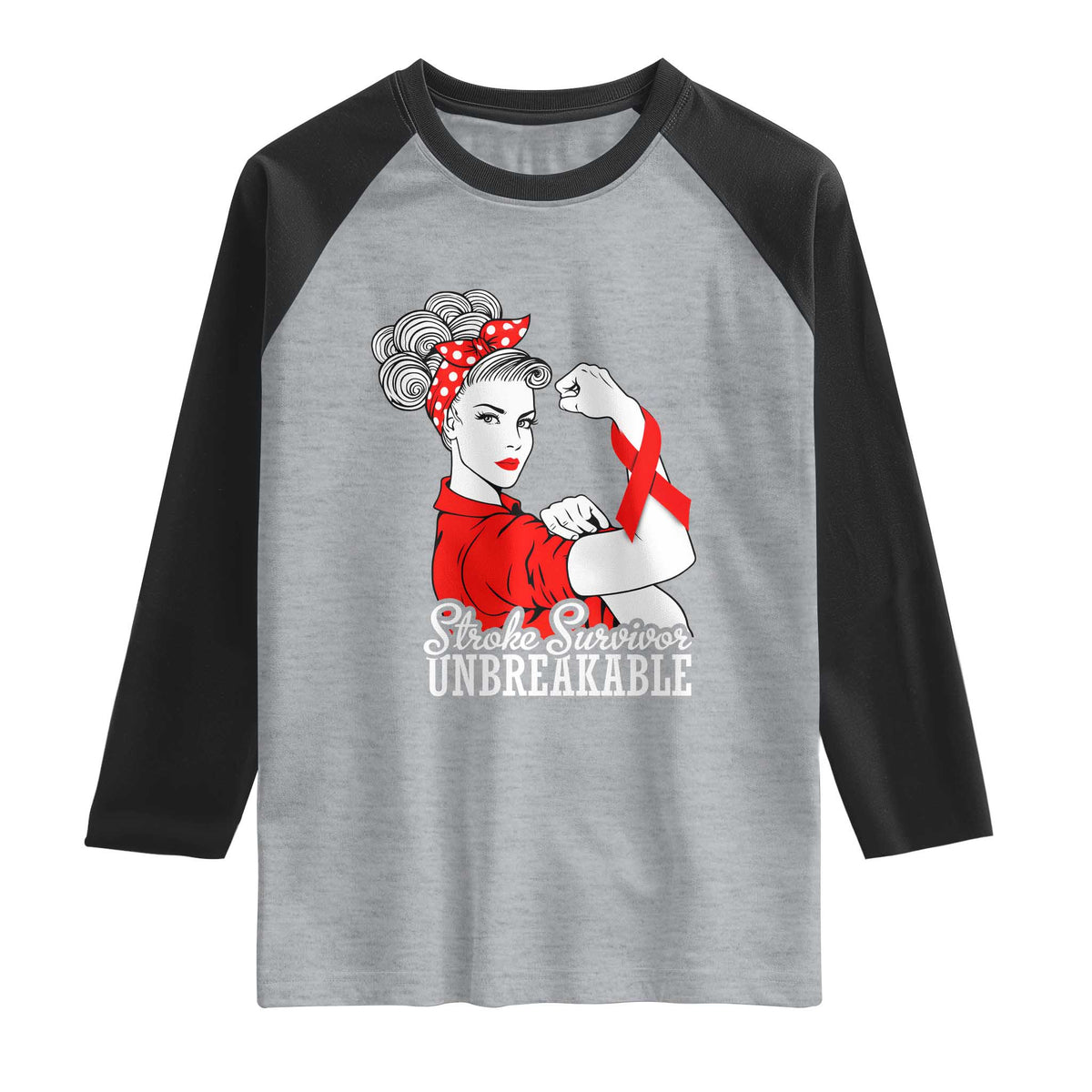 Stroke Survivor Unbreakable Raglan Shirt Stroke Awareness Gift