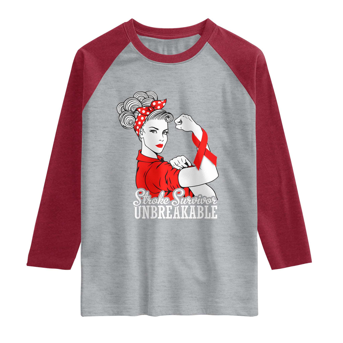 Stroke Survivor Unbreakable Raglan Shirt Stroke Awareness Gift