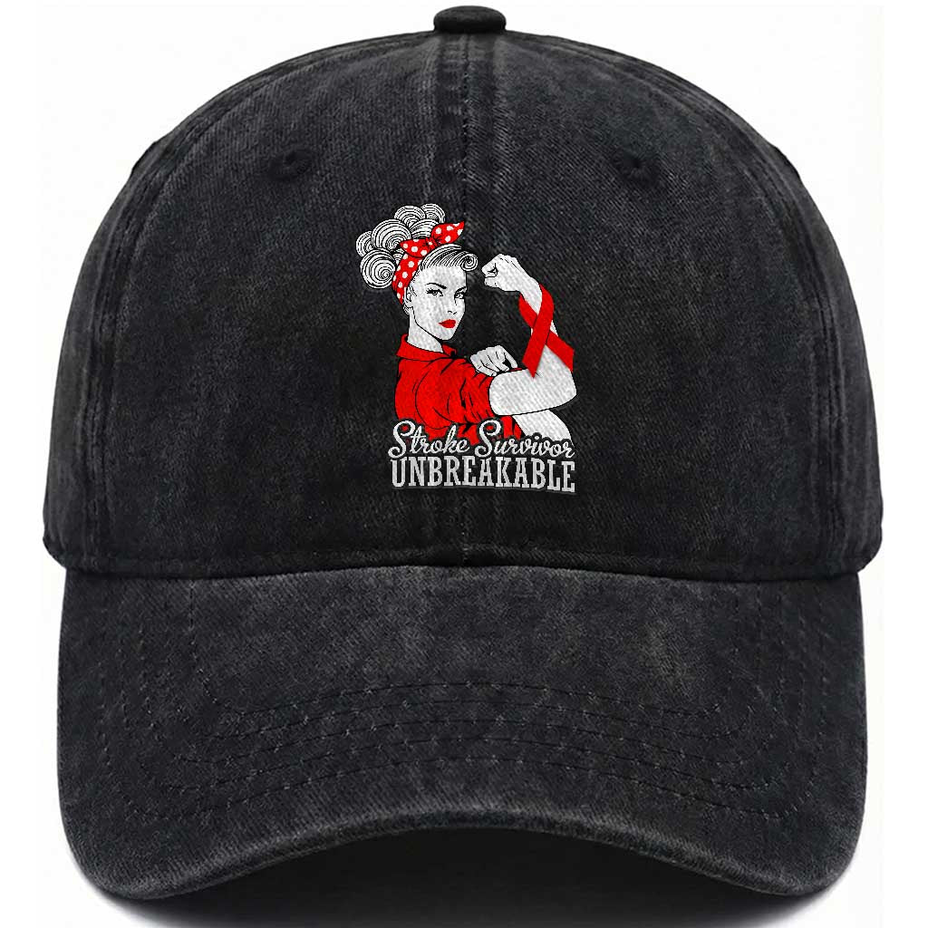 Stroke Survivor Unbreakable Washed Cotton Baseball Cap Stroke Awareness Gift