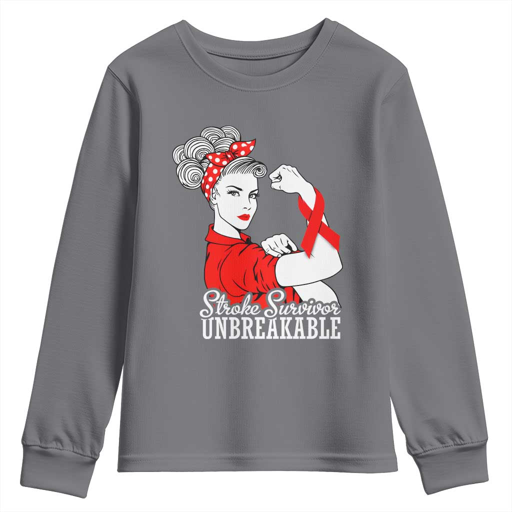 Stroke Survivor Unbreakable Youth Sweatshirt Stroke Awareness Gift