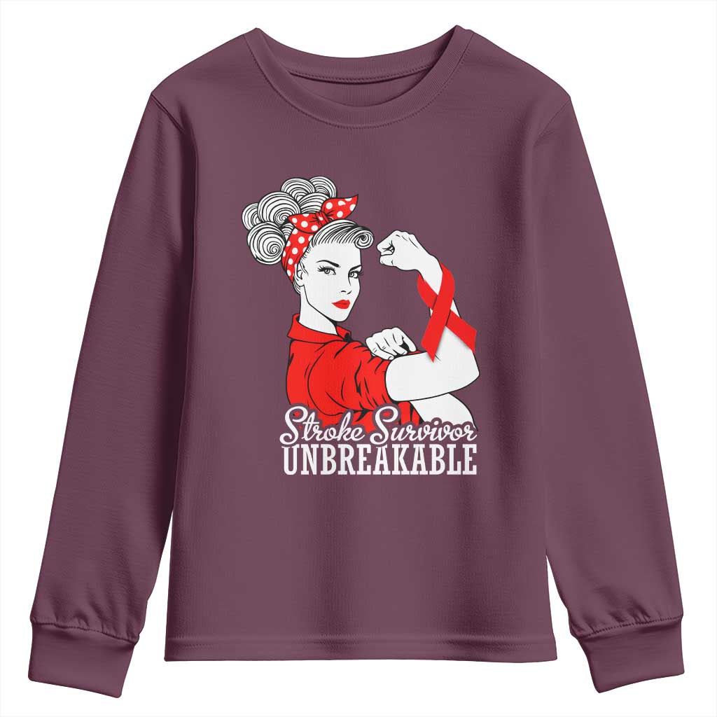 Stroke Survivor Unbreakable Youth Sweatshirt Stroke Awareness Gift