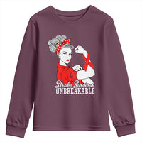 Stroke Survivor Unbreakable Youth Sweatshirt Stroke Awareness Gift