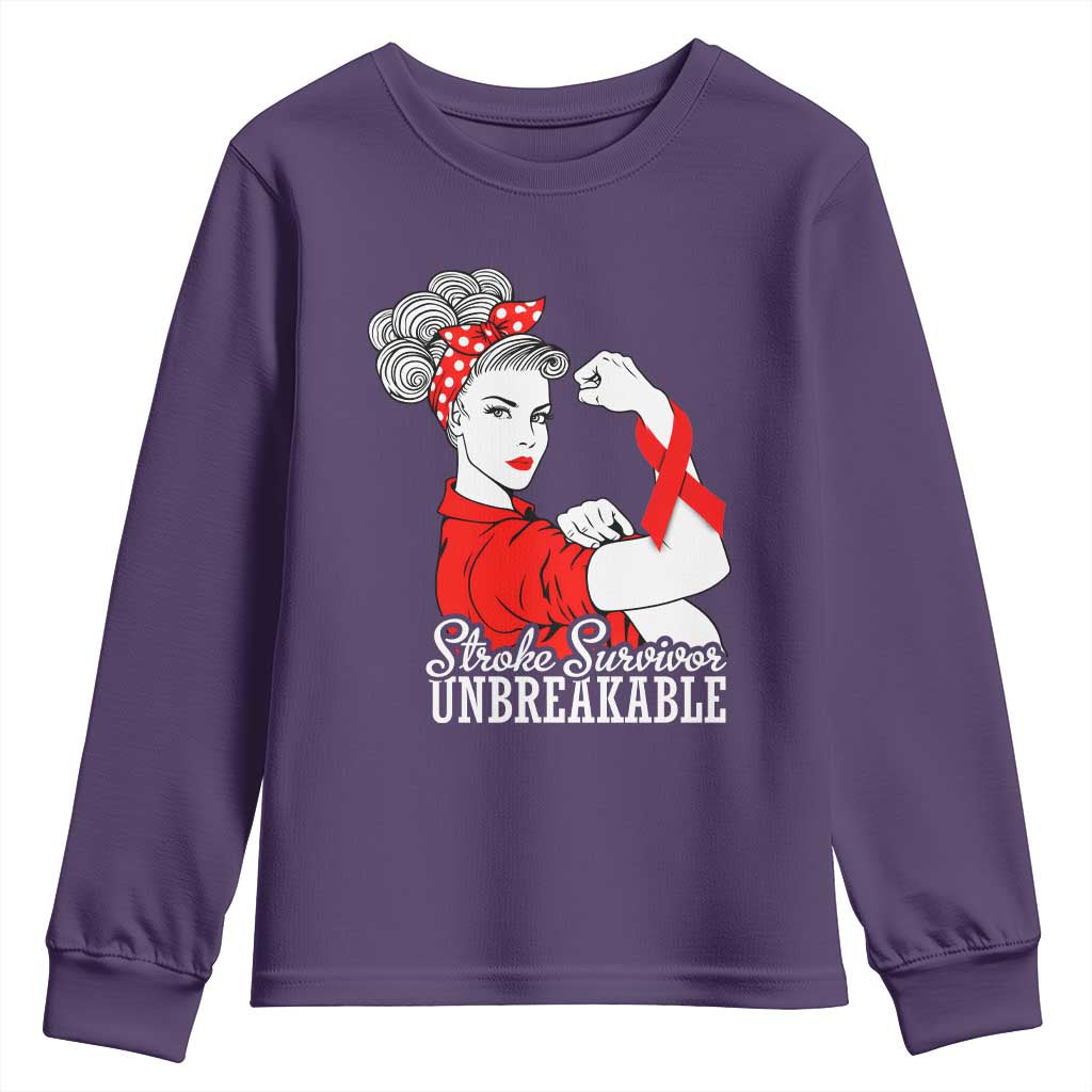Stroke Survivor Unbreakable Youth Sweatshirt Stroke Awareness Gift