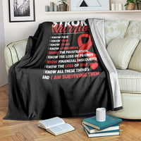 Stroke Warrior Throw Blanket I know Pain Fear Feather Red Ribbon