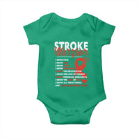 Stroke Warrior Baby Onesie I know Pain Fear Feather Red Ribbon