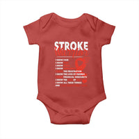 Stroke Warrior Baby Onesie I know Pain Fear Feather Red Ribbon