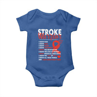 Stroke Warrior Baby Onesie I know Pain Fear Feather Red Ribbon