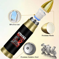 Stroke Warrior Bullet Tumbler I know Pain Fear Feather Red Ribbon