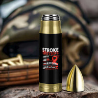 Stroke Warrior Bullet Tumbler I know Pain Fear Feather Red Ribbon