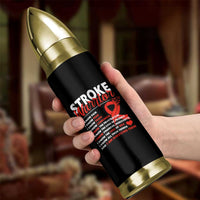 Stroke Warrior Bullet Tumbler I know Pain Fear Feather Red Ribbon
