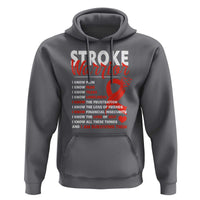 Stroke Warrior Hoodie I know Pain Fear Feather Red Ribbon