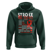 Stroke Warrior Hoodie I know Pain Fear Feather Red Ribbon