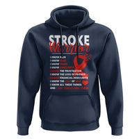 Stroke Warrior Hoodie I know Pain Fear Feather Red Ribbon