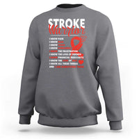 Stroke Warrior Sweatshirt I know Pain Fear Feather Red Ribbon