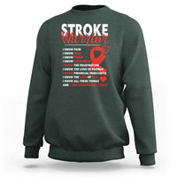 Stroke Warrior Sweatshirt I know Pain Fear Feather Red Ribbon