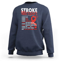 Stroke Warrior Sweatshirt I know Pain Fear Feather Red Ribbon