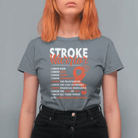 Stroke Warrior T Shirt For Women I know Pain Fear Feather Red Ribbon