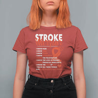 Stroke Warrior T Shirt For Women I know Pain Fear Feather Red Ribbon