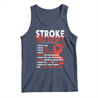 Stroke Warrior Tank Top I know Pain Fear Feather Red Ribbon