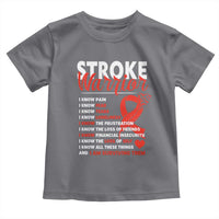 Stroke Warrior Toddler T Shirt I know Pain Fear Feather Red Ribbon