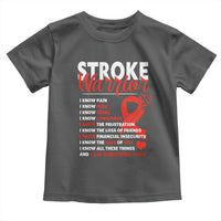 Stroke Warrior Toddler T Shirt I know Pain Fear Feather Red Ribbon
