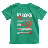 Stroke Warrior Toddler T Shirt I know Pain Fear Feather Red Ribbon
