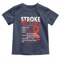 Stroke Warrior Toddler T Shirt I know Pain Fear Feather Red Ribbon
