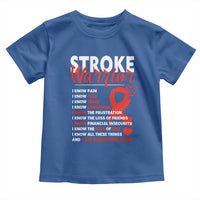 Stroke Warrior Toddler T Shirt I know Pain Fear Feather Red Ribbon