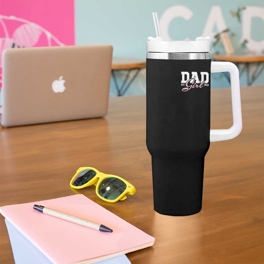 Dad Girl 2026 Tumbler With Handle Soon to Be Daddy of Baby Girl