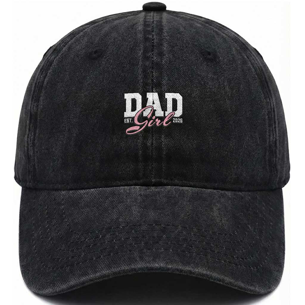 Dad Girl 2026 Washed Cotton Baseball Cap Soon to Be Daddy of Baby Girl