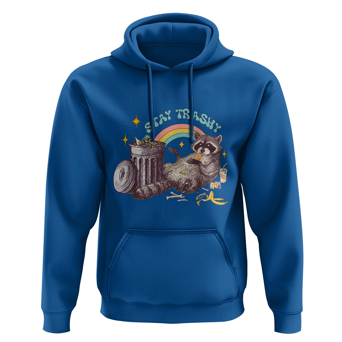 Funny Raccoon Hoodie Stay Trashy Rainbow Bin Cute Trash Panda - Wonder Print Shop