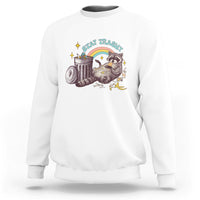 Funny Raccoon Sweatshirt Stay Trashy Rainbow Bin Cute Trash Panda - Wonder Print Shop