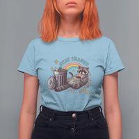 Funny Raccoon T Shirt For Women Stay Trashy Rainbow Bin Cute Trash Panda - Wonder Print Shop