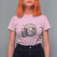 Funny Raccoon T Shirt For Women Stay Trashy Rainbow Bin Cute Trash Panda - Wonder Print Shop