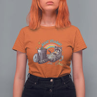 Funny Raccoon T Shirt For Women Stay Trashy Rainbow Bin Cute Trash Panda - Wonder Print Shop
