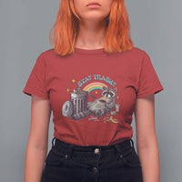 Funny Raccoon T Shirt For Women Stay Trashy Rainbow Bin Cute Trash Panda - Wonder Print Shop