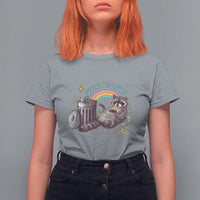 Funny Raccoon T Shirt For Women Stay Trashy Rainbow Bin Cute Trash Panda - Wonder Print Shop
