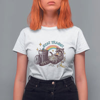 Funny Raccoon T Shirt For Women Stay Trashy Rainbow Bin Cute Trash Panda - Wonder Print Shop