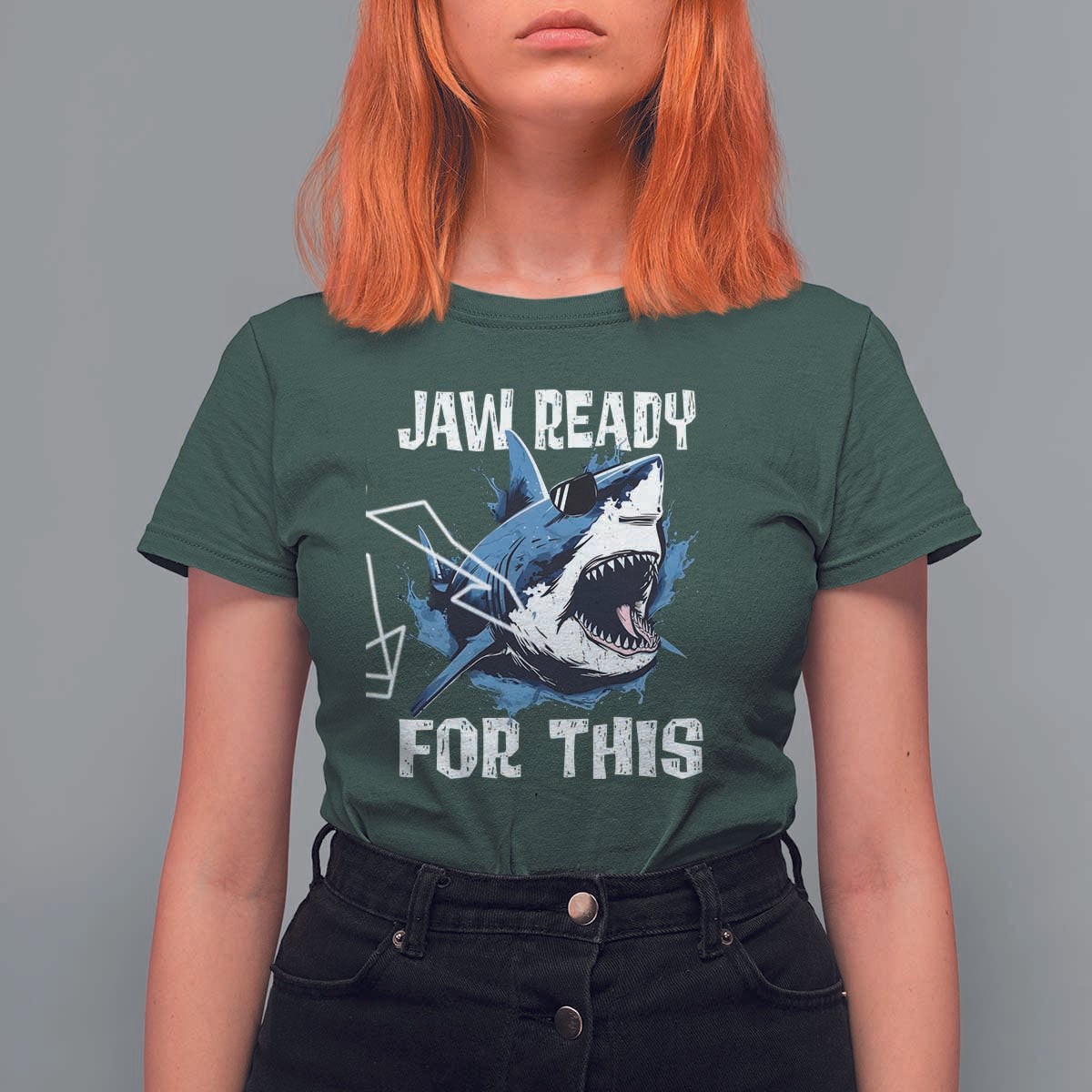 Funny Shark Lover T Shirt For Women Jaw Ready For This Ocean Wildlife - Wonder Print Shop