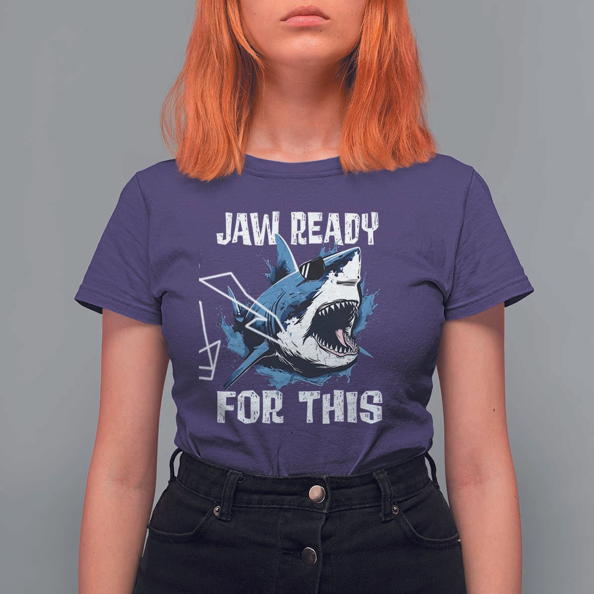 Funny Shark Lover T Shirt For Women Jaw Ready For This Ocean Wildlife - Wonder Print Shop
